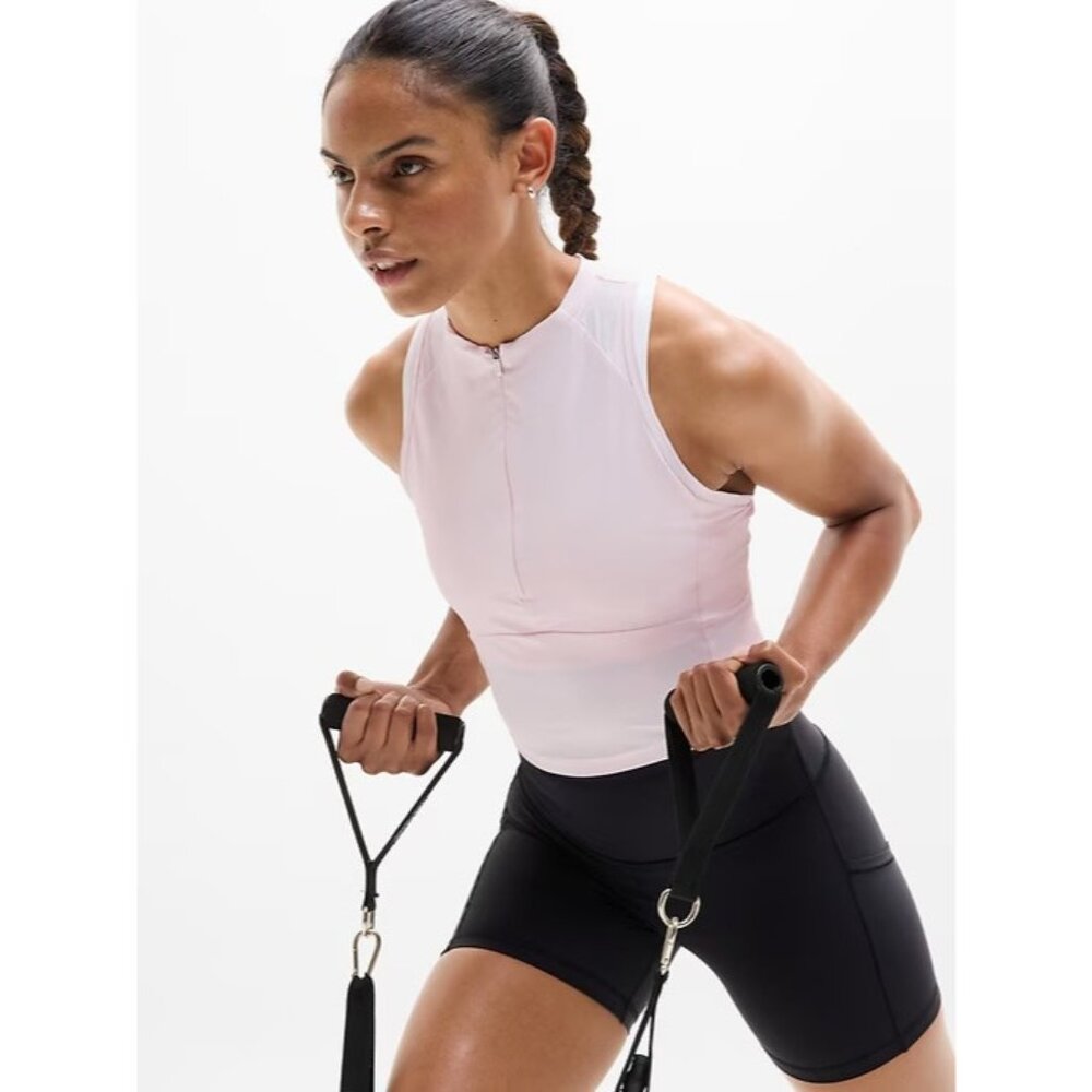Athleta M Crosstrain Zip Train Shell Pink Medium Regular